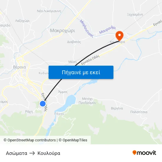 Ασώματα to Κουλούρα map