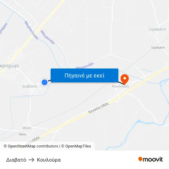 Διαβατό to Κουλούρα map