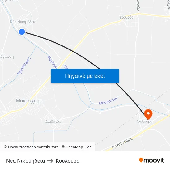 Νέα Νικομήδεια to Κουλούρα map