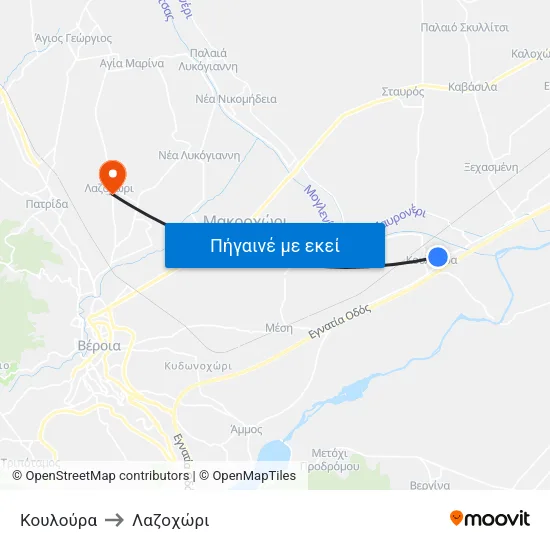 Κουλούρα to Λαζοχώρι map