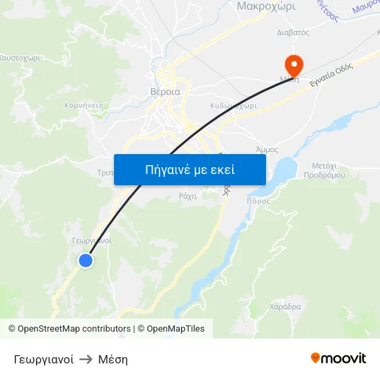 Γεωργιανοί to Μέση map