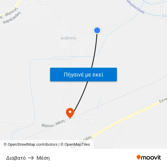 Διαβατό to Μέση map