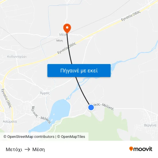 Μετόχι to Μέση map