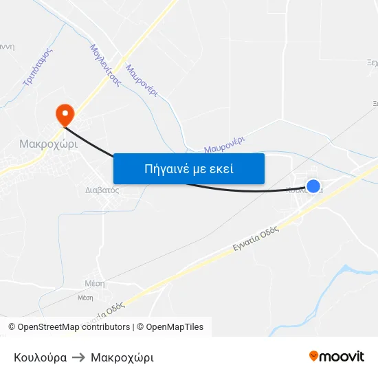 Κουλούρα to Μακροχώρι map
