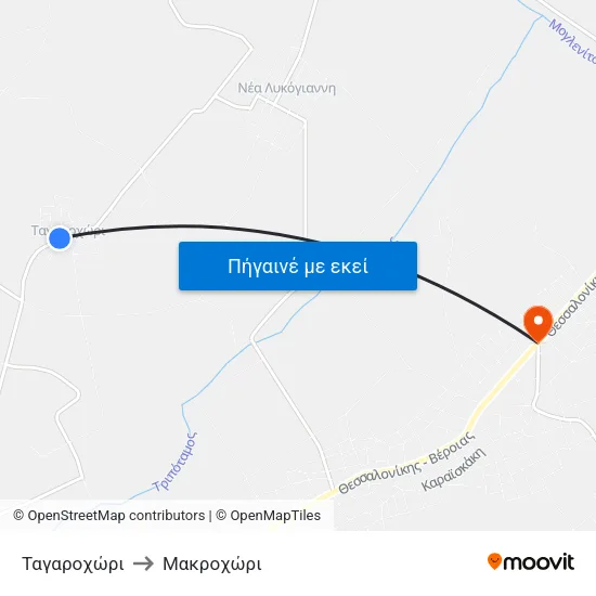 Ταγαροχώρι to Μακροχώρι map