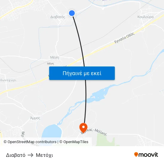 Διαβατό to Μετόχι map