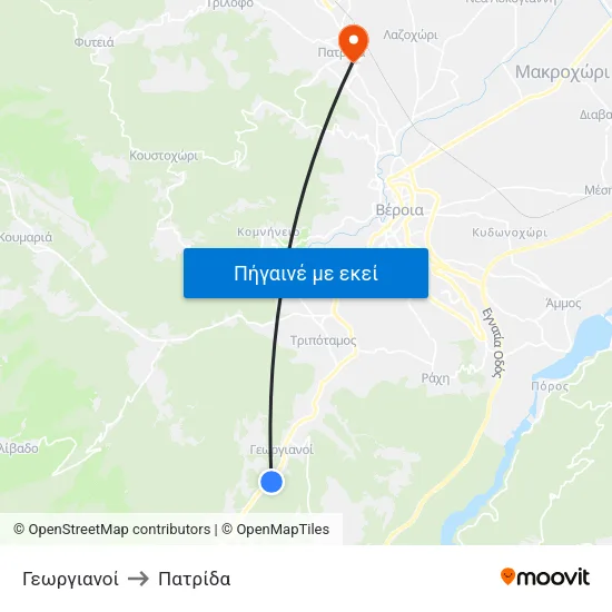 Γεωργιανοί to Πατρίδα map
