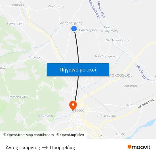 Άγιος Γεώργιος to Προμηθέας map