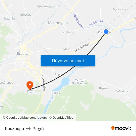 Κουλούρα to Ραχιά map