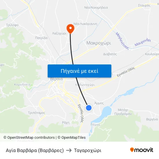 Αγία Βαρβάρα (Βαρβάρες) to Ταγαροχώρι map