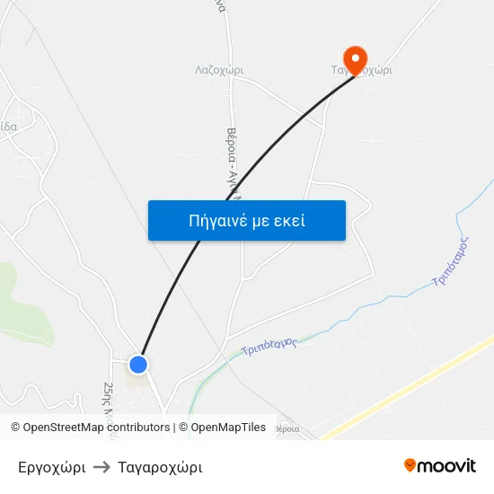 Εργοχώρι to Ταγαροχώρι map