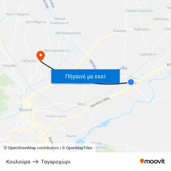 Κουλούρα to Ταγαροχώρι map