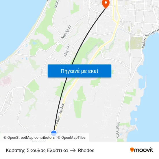 Κασαπης Σκουλας Ελαστικα to Rhodes map