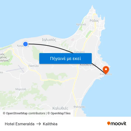 Hotel Esmeralda to Kalithèa map