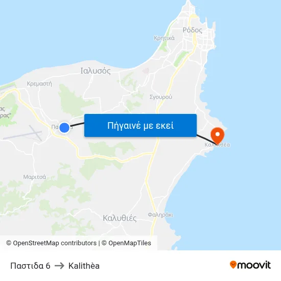 Παστιδα 6 to Kalithèa map