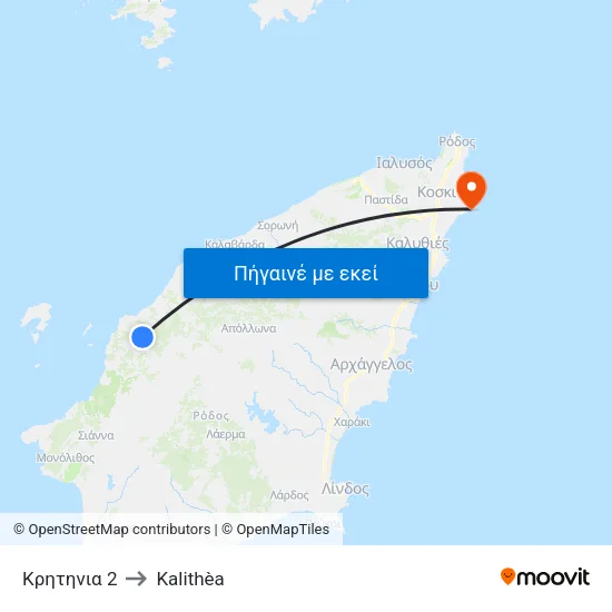 Κρητηνια 2 to Kalithèa map