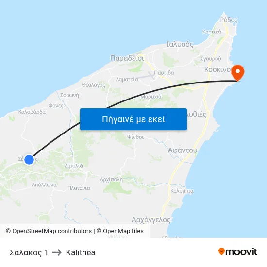 Σαλακος 1 to Kalithèa map
