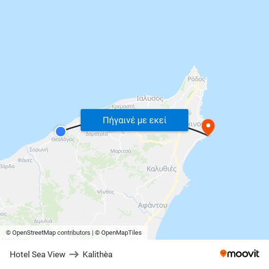 Hotel Sea View to Kalithèa map