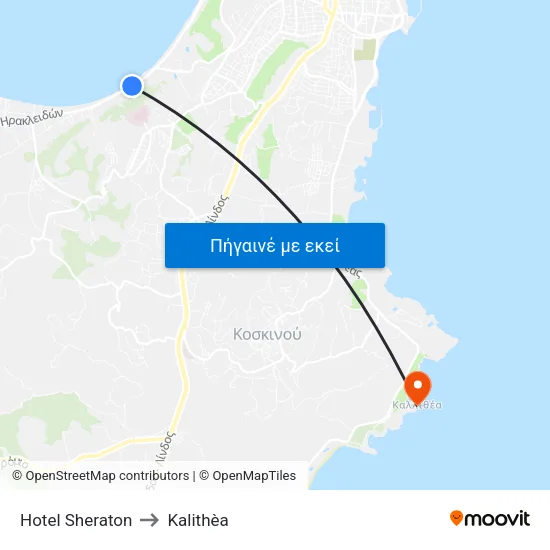Hotel Sheraton to Kalithèa map