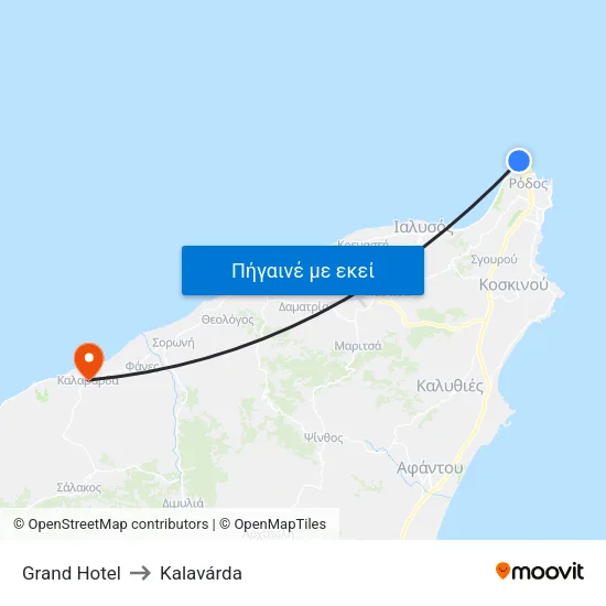 Grand Hotel to Kalavárda map