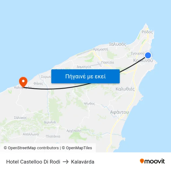 Hotel Castelloo Di Rodi to Kalavárda map