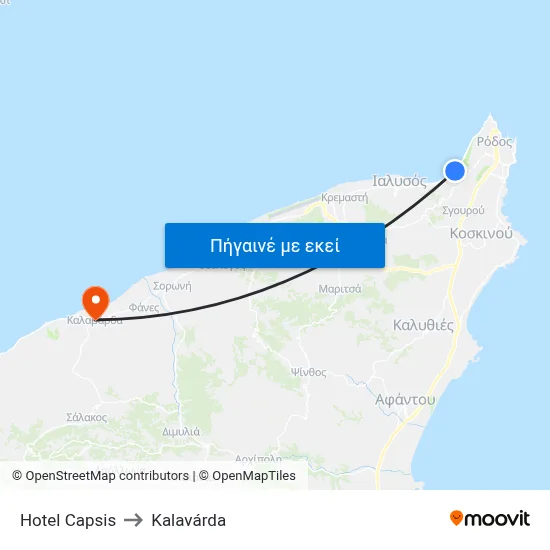 Hotel Capsis to Kalavárda map