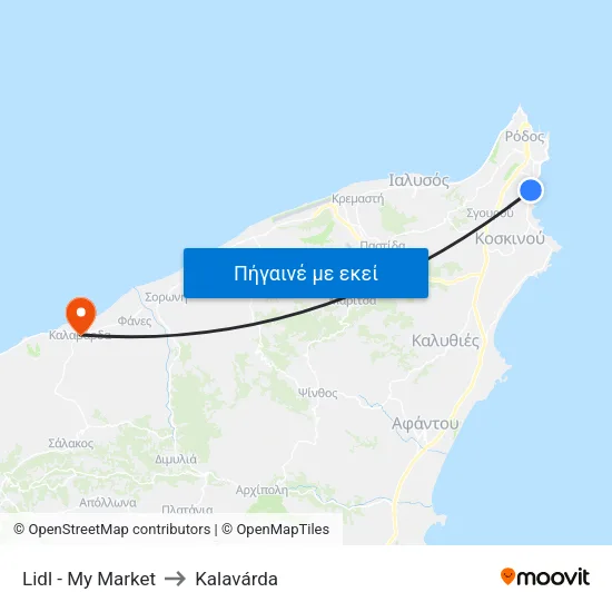 Lidl - My Market to Kalavárda map