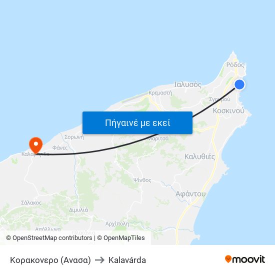 Κορακονερο (Ανασα) to Kalavárda map