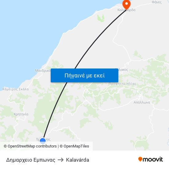 Δημαρχειο Εμπωνας to Kalavárda map