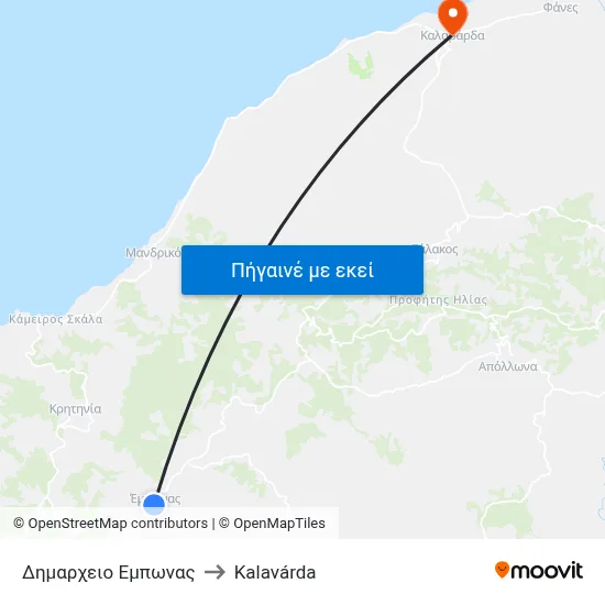 Δημαρχειο Εμπωνας to Kalavárda map