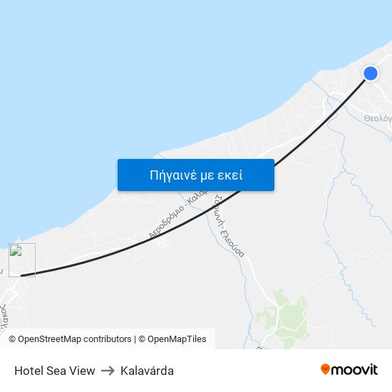 Hotel Sea View to Kalavárda map