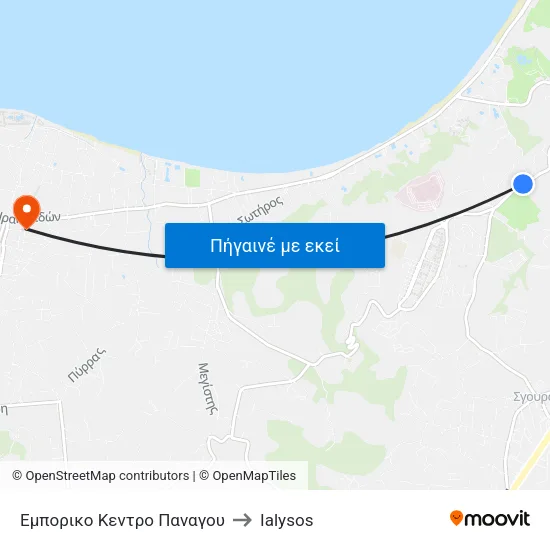 Εμπορικο Κεντρο Παναγου to Ialysos map