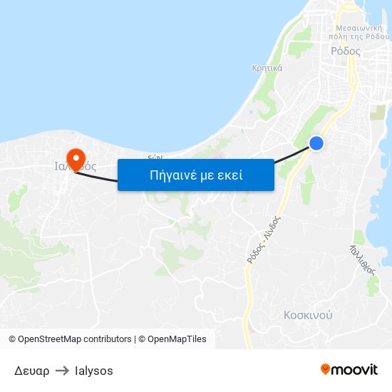 Δευαρ to Ialysos map