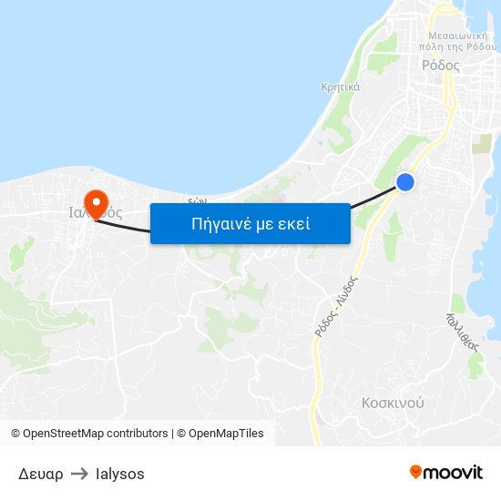 Δευαρ to Ialysos map