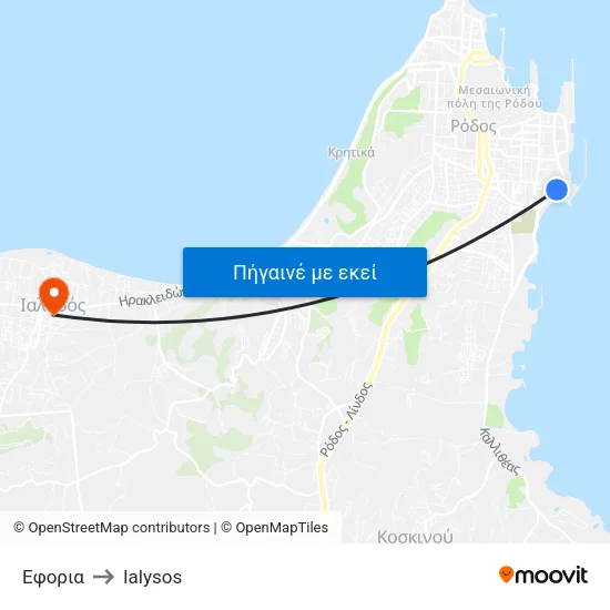 Εφορια to Ialysos map