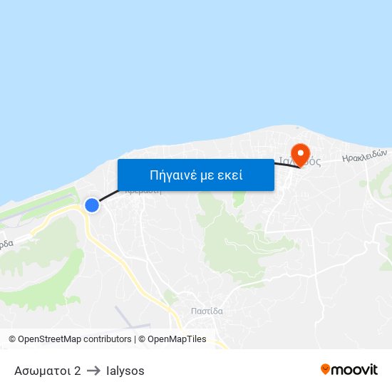 Ασωματοι 2 to Ialysos map