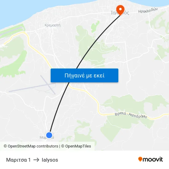 Μαριτσα 1 to Ialysos map