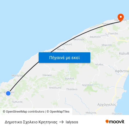Δημοτικο Σχολειο Κρητηνιας to Ialysos map