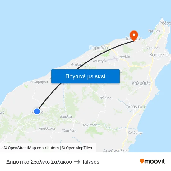 Δημοτικο Σχολειο Σαλακου to Ialysos map