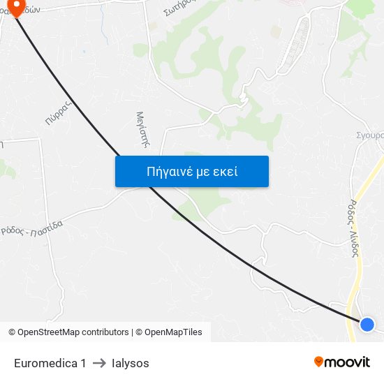 Euromedica 1 to Ialysos map