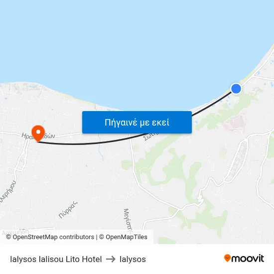 Ialysos Ialisou Lito Hotel to Ialysos map