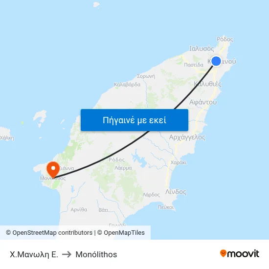 Χ.Μανωλη Ε. to Monólithos map