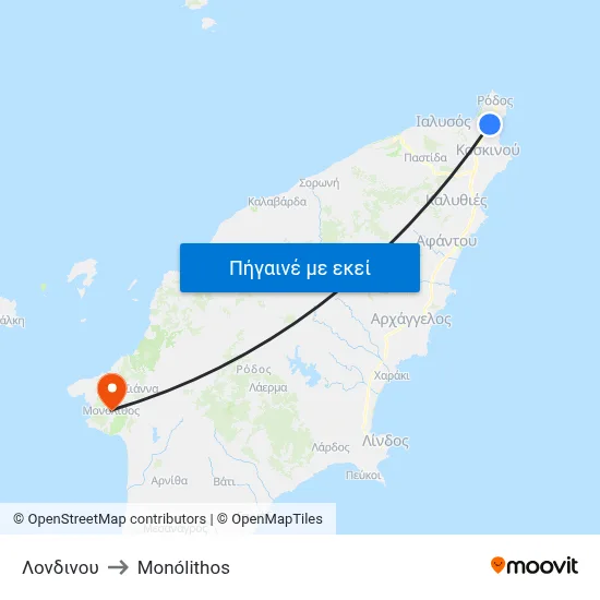 Λονδινου to Monólithos map