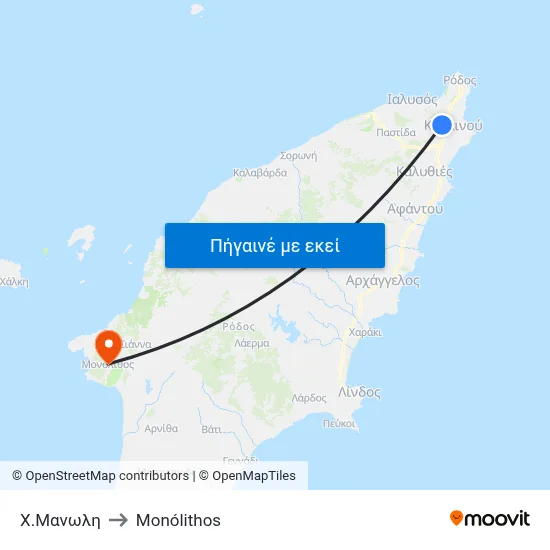 Χ.Μανωλη to Monólithos map