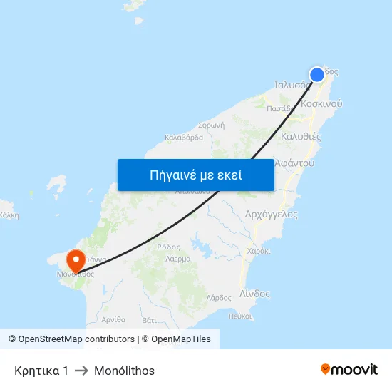 Κρητικα 1 to Monólithos map