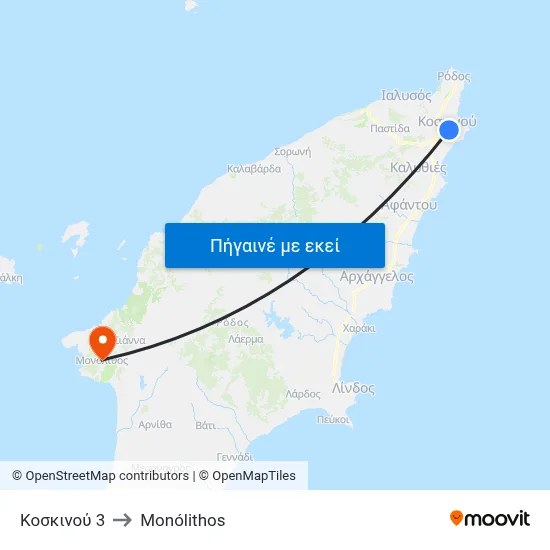 Κοσκινού 3 to Monólithos map