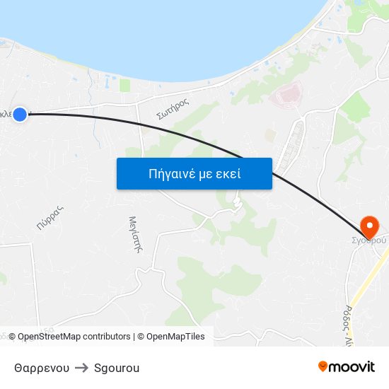 Θαρρενου to Sgourou map