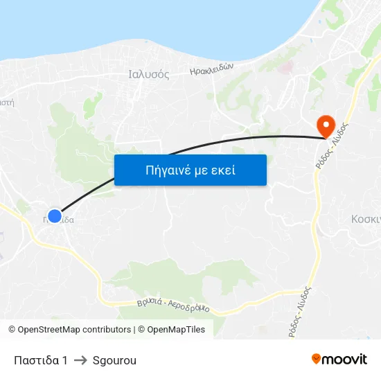 Παστιδα 1 to Sgourou map