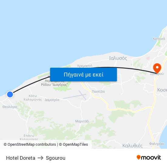 Hotel Doreta to Sgourou map