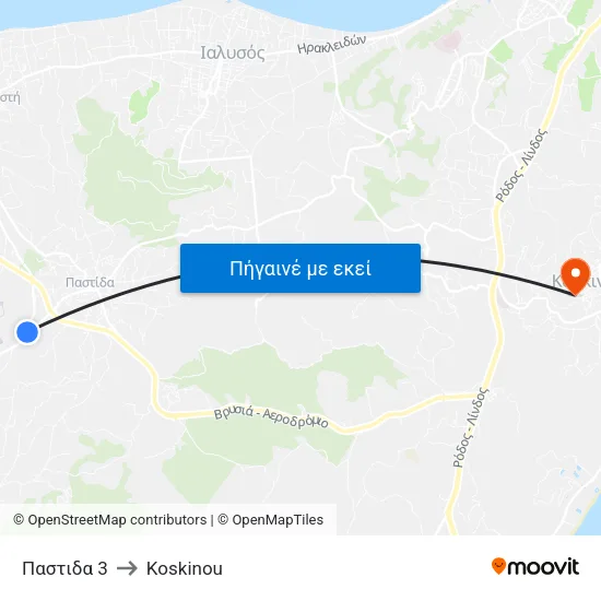 Παστιδα 3 to Koskinou map